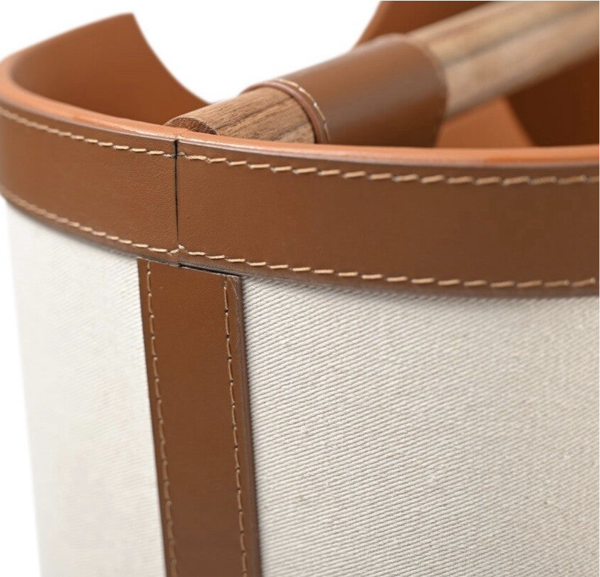 Leather Magazine Basket