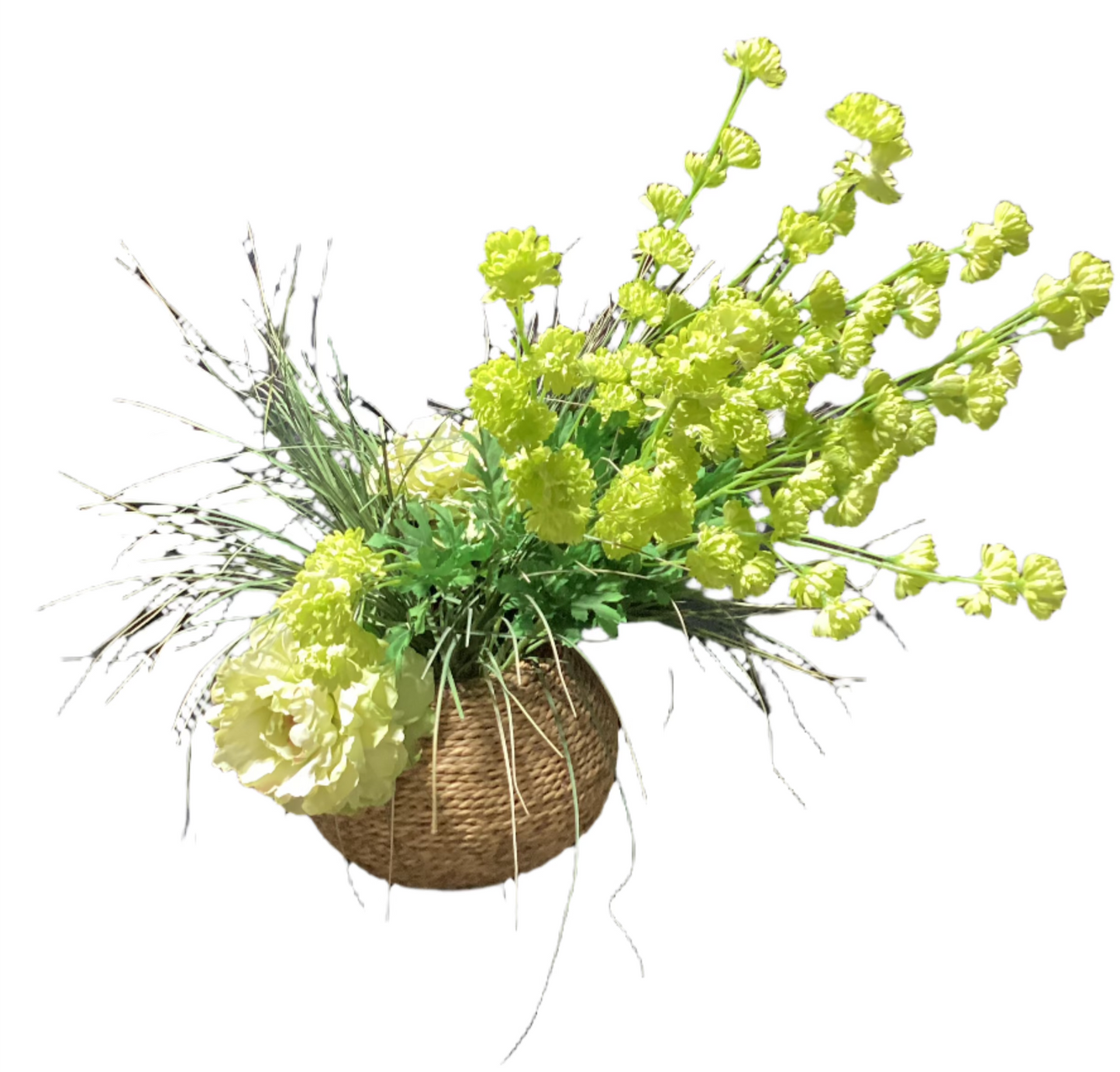 Faux Flower Bundle in Rope Vase