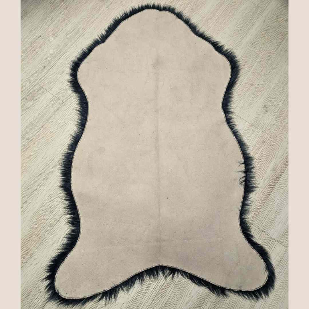 Faux Fur Dark Blue Accent Rug