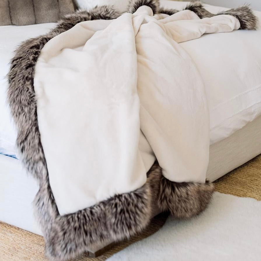 Weighted Faux Fur Sheard Beaver Throw