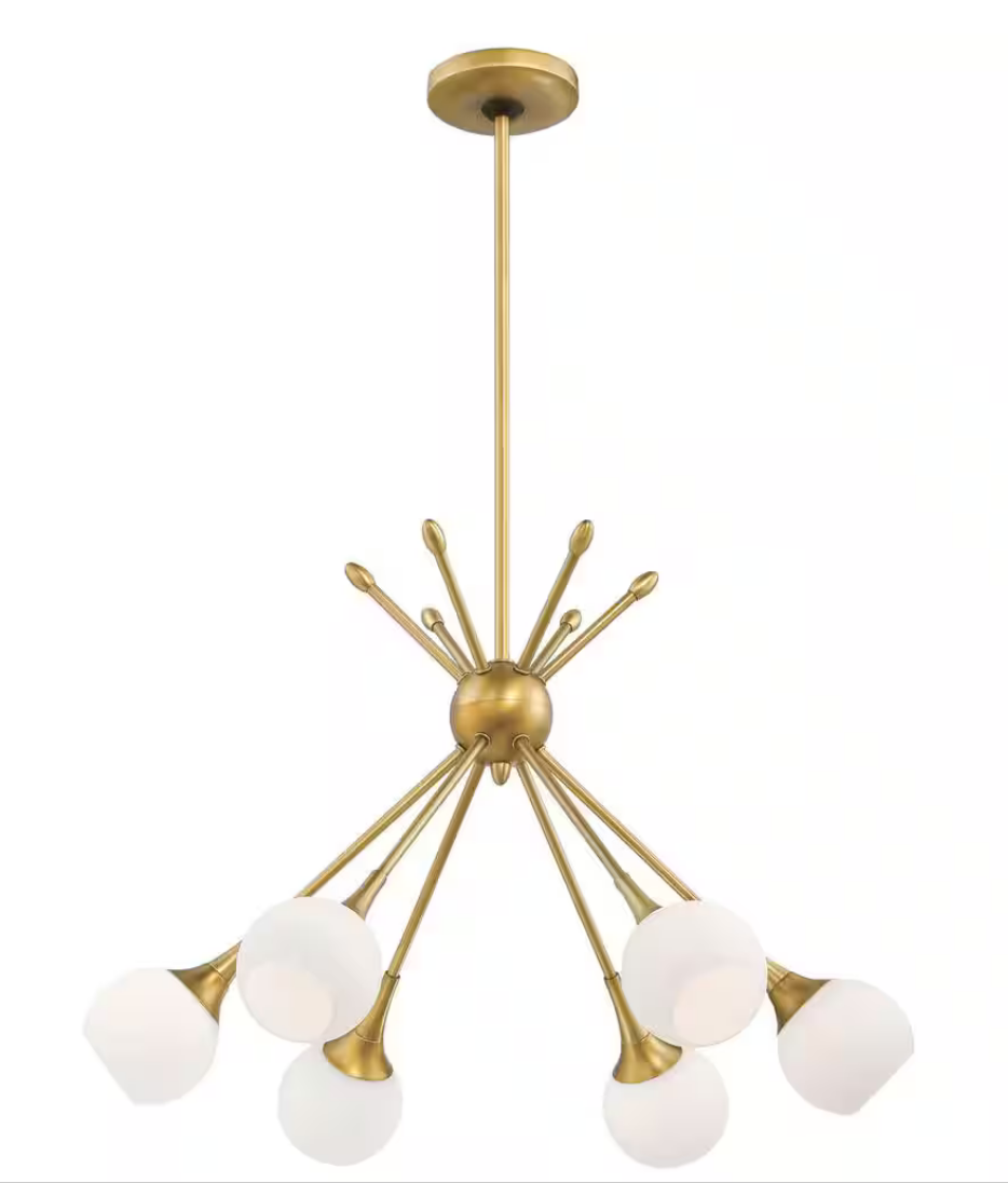 Mid Century 6 Light Chandelier