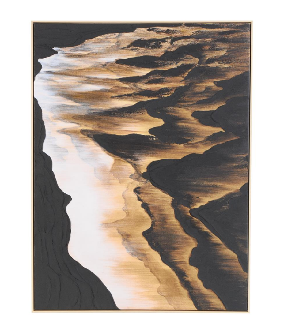 Black Canvas Abstract Ombre Textured Framed Wall Art