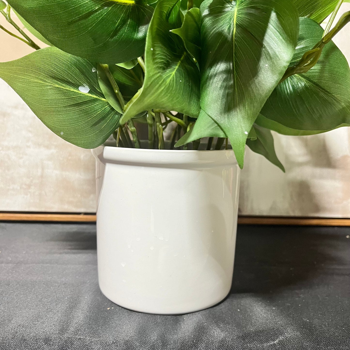 Trailing Faux Greenery in White Ceramic Pot-OPEN BOX