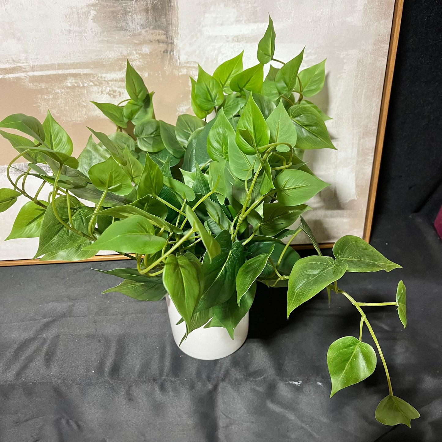 Trailing Faux Greenery in White Ceramic Pot-OPEN BOX