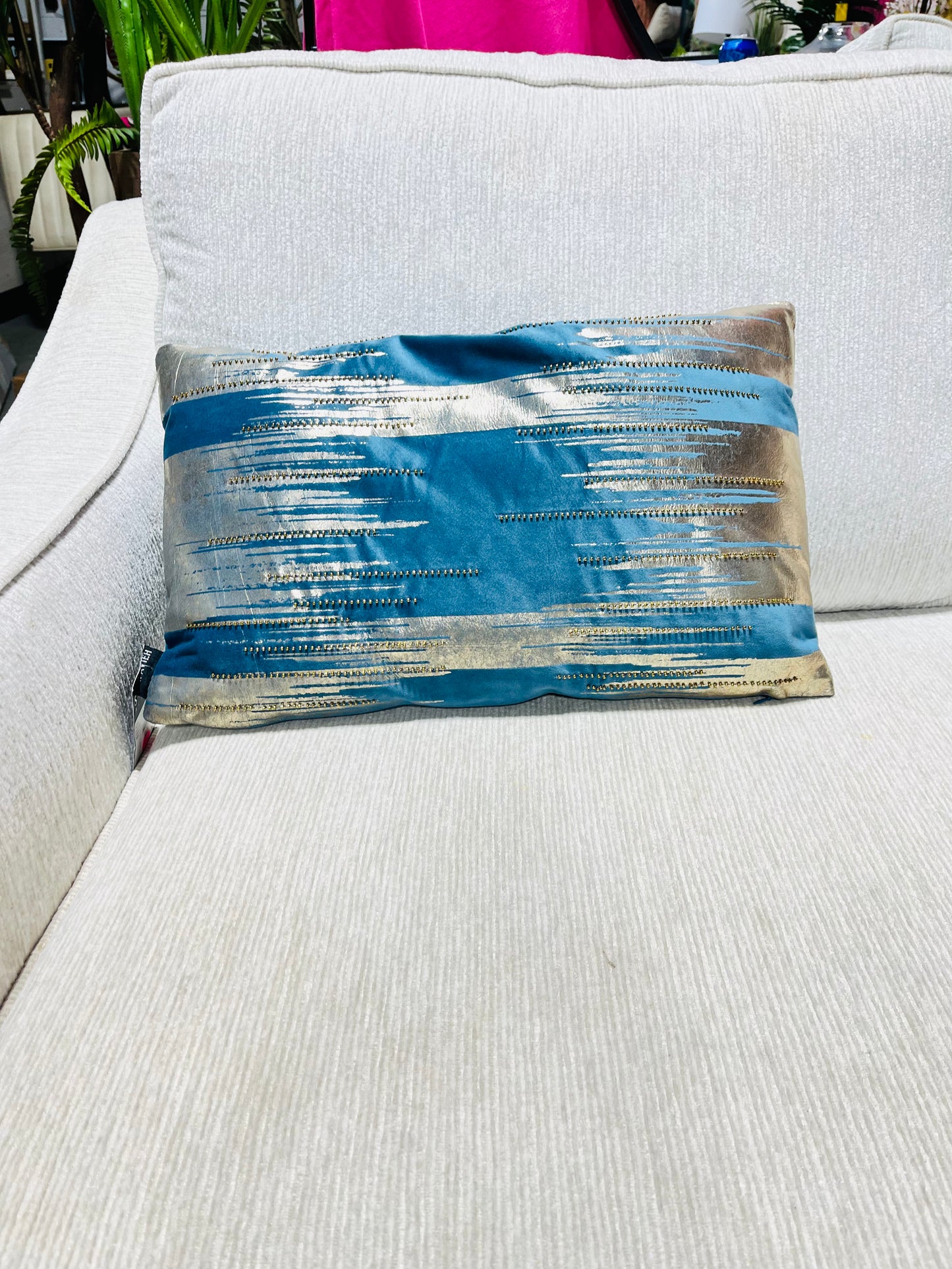 Teal and Rose Gold Pillows (Set of 2)
