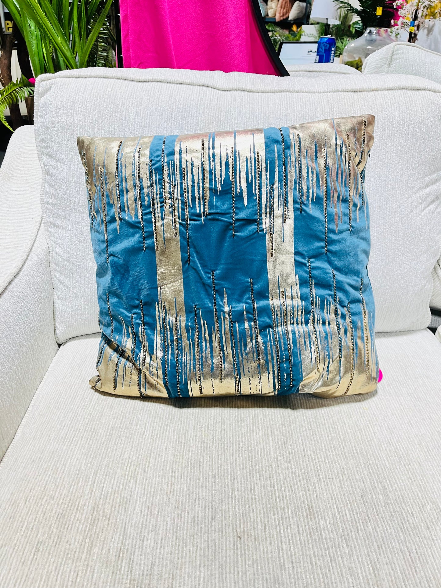 Teal and Rose Gold Pillows (Set of 2)