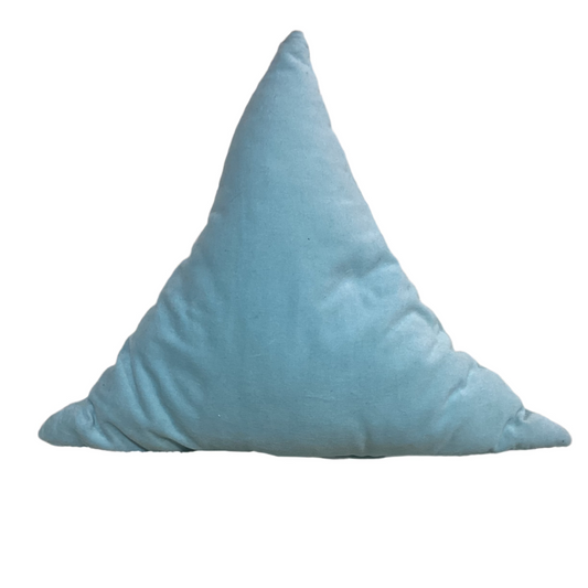 Blue triangle pillow