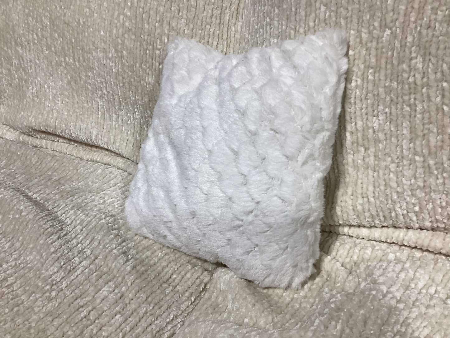 Tiny Fuzzy White Pillow