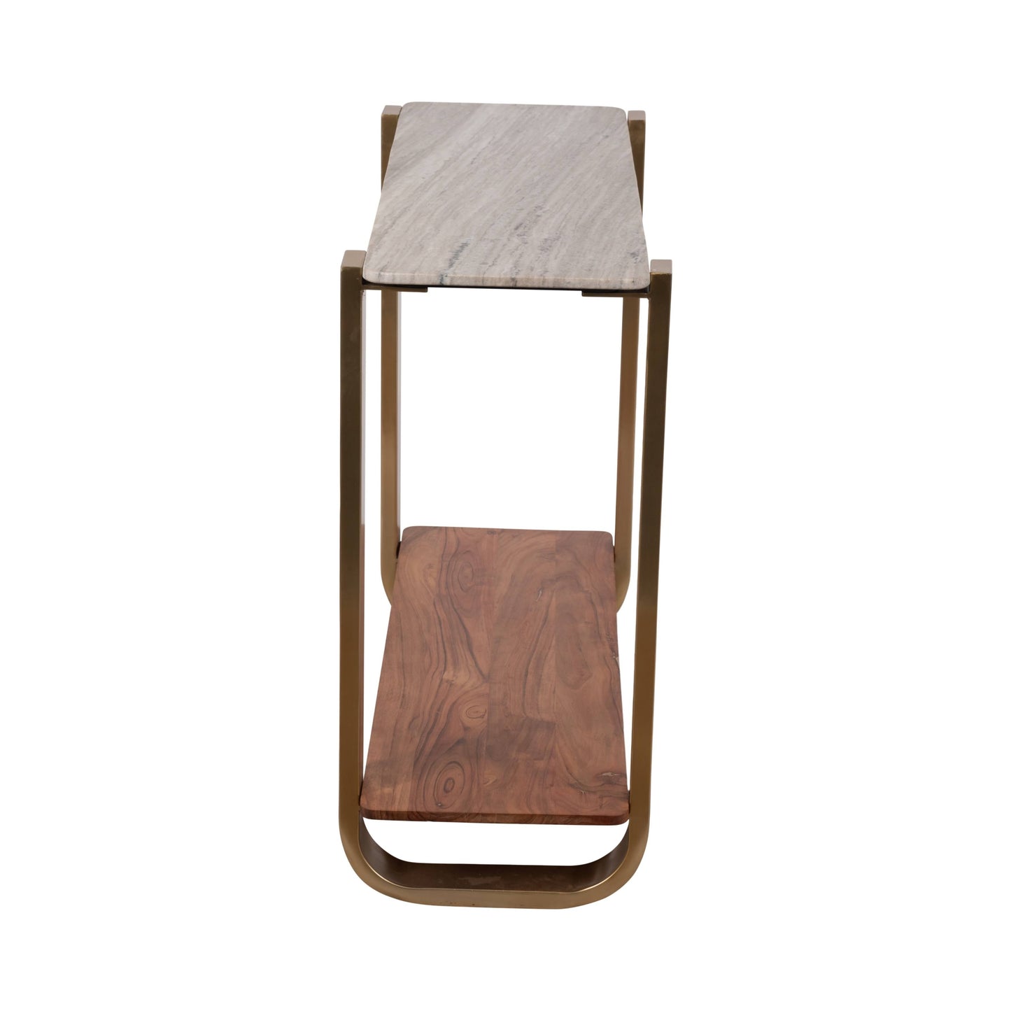 Marble Top Console, Gold Wood 31"