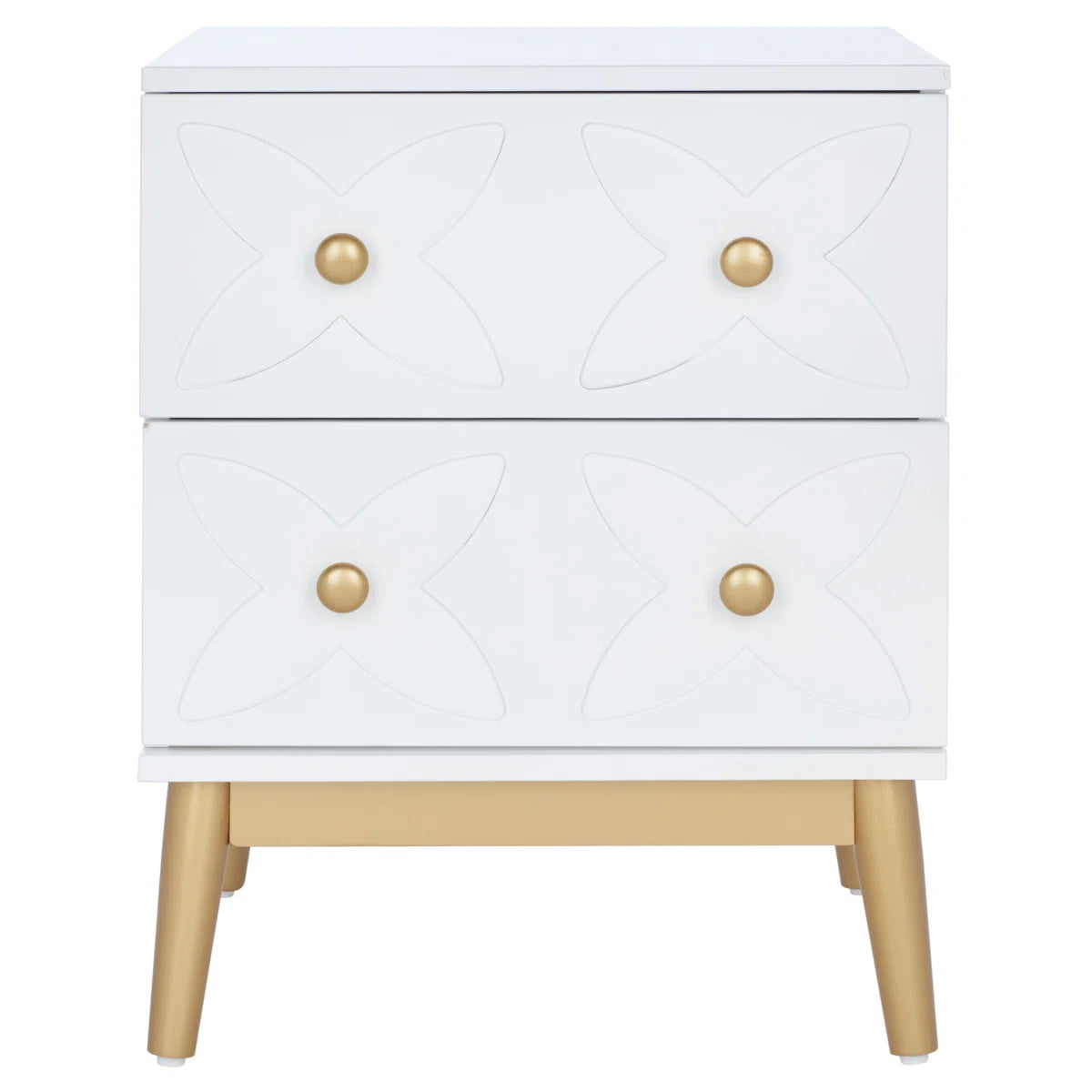 White & Gold Side Table
