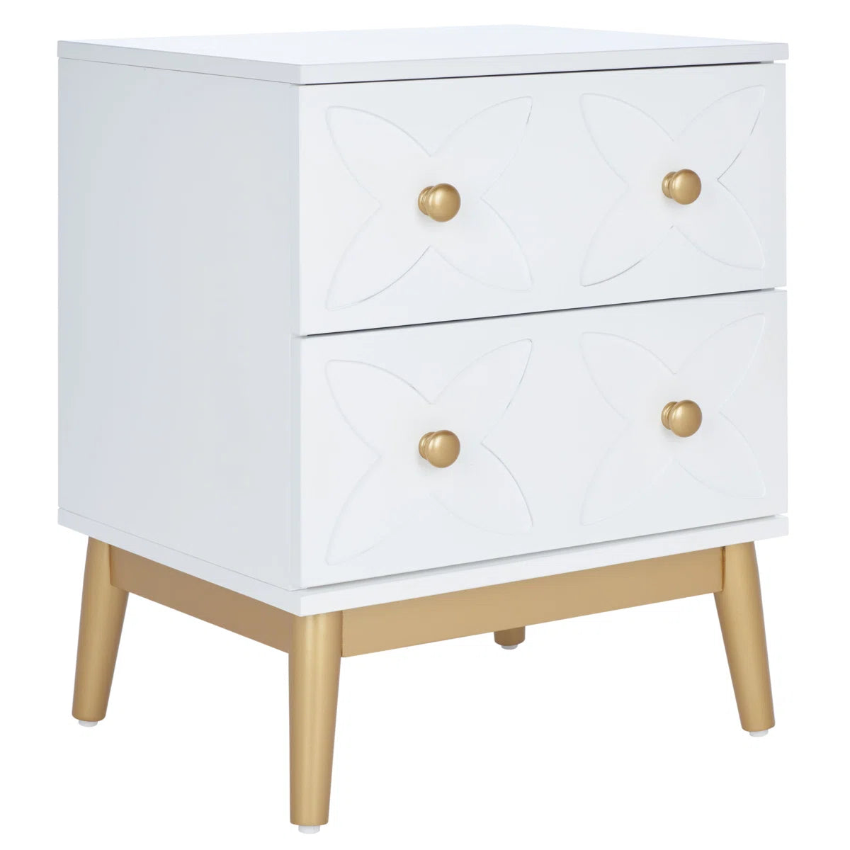 White & Gold Side Table
