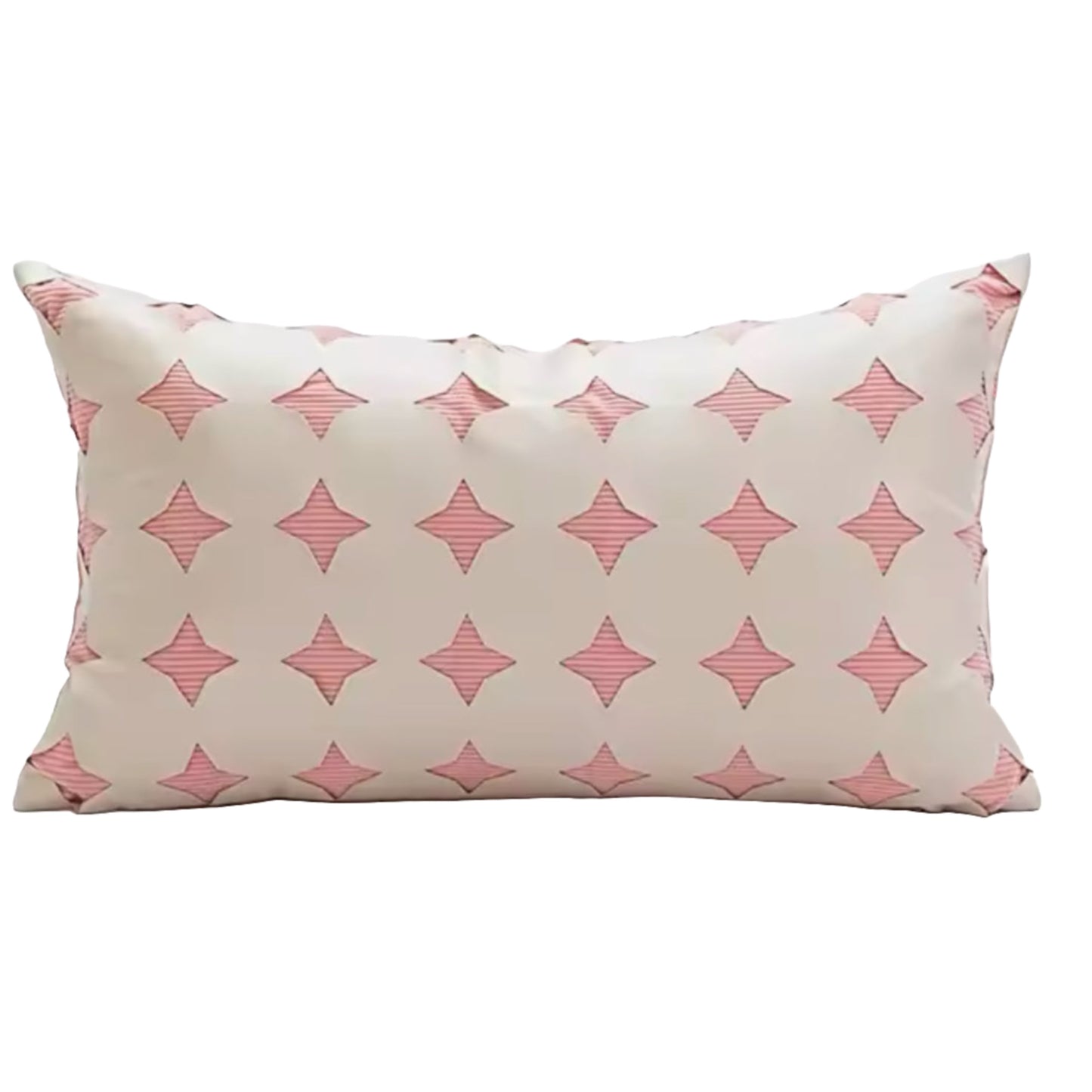 Pink Corduroy Pillows W/ leather detailing - Set of Two -OPEN BOX
