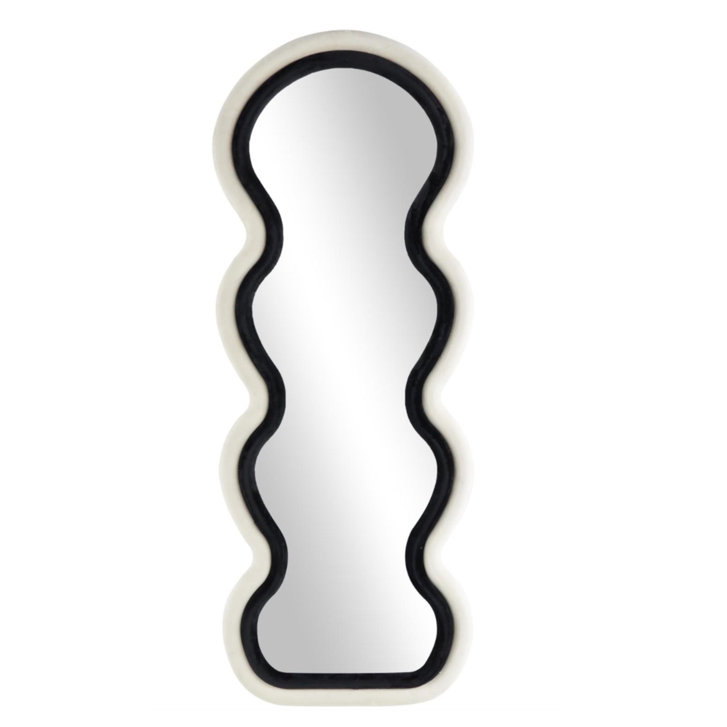Black Velvet Wavy Wall Mirror
