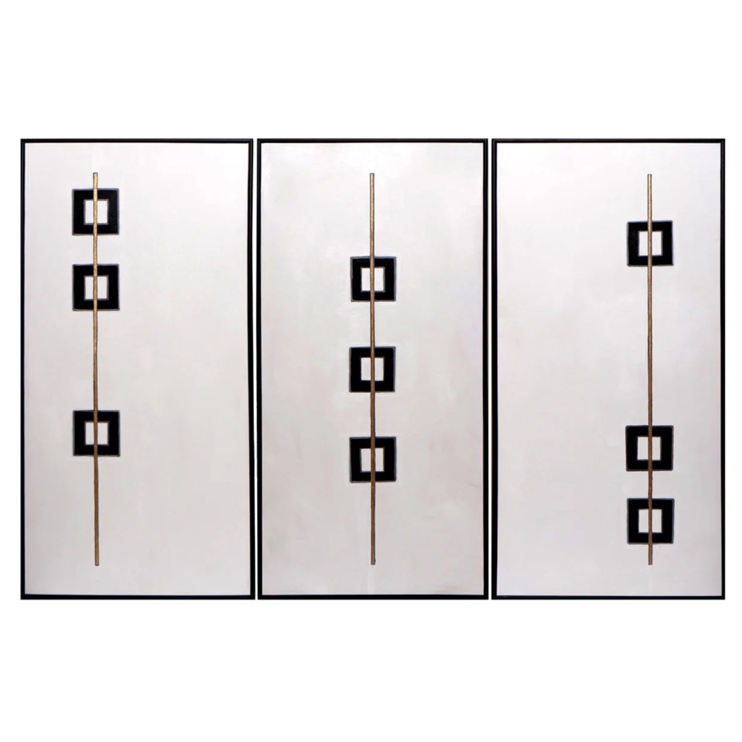 Boxed In (Set Of 3) - 30" X 60" - Black Floater Frame