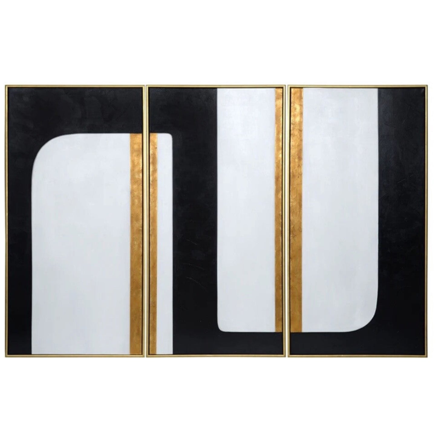 The Path (set Of 3) - 30" X 60" - Gold Floater Frame