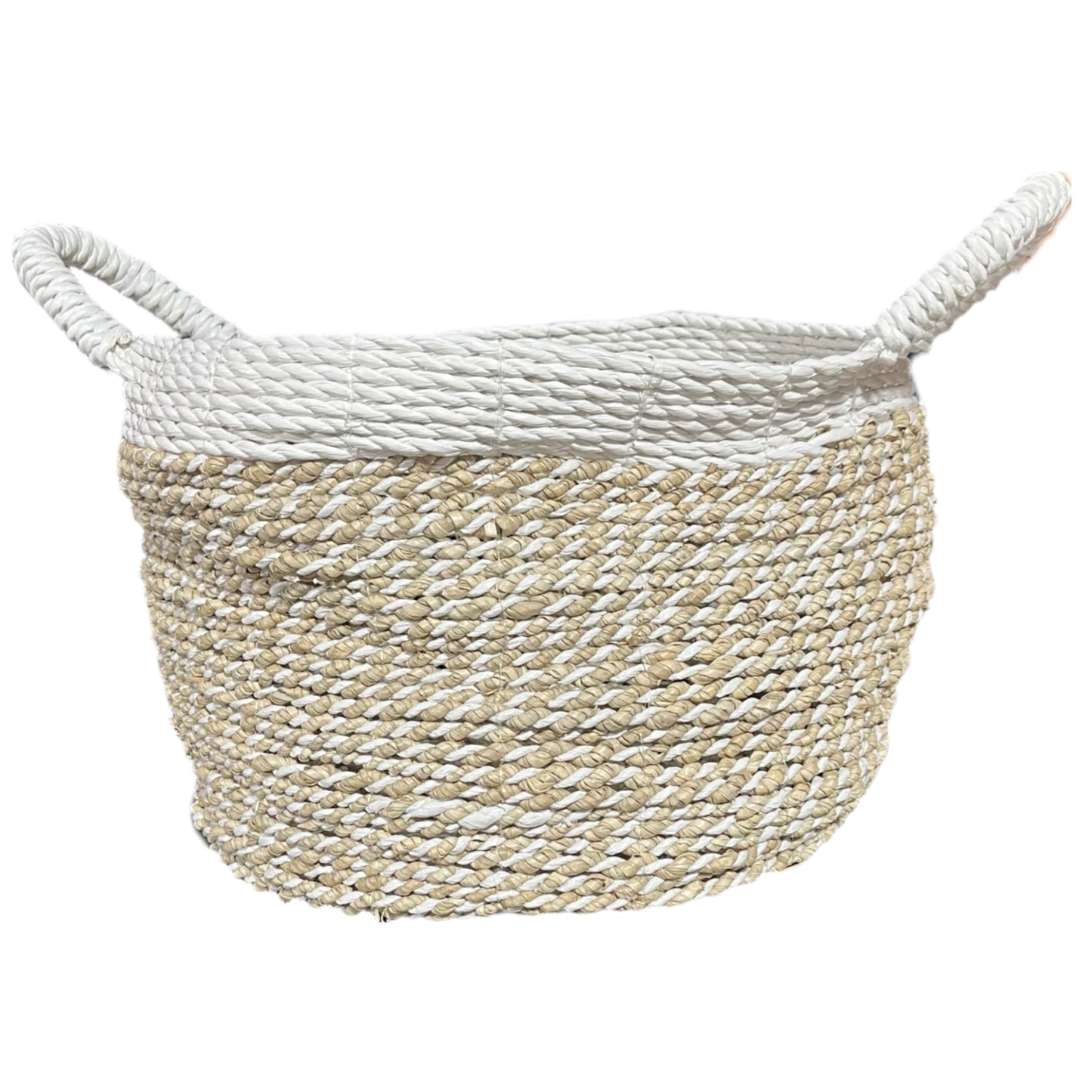 Small Beige & White Basket