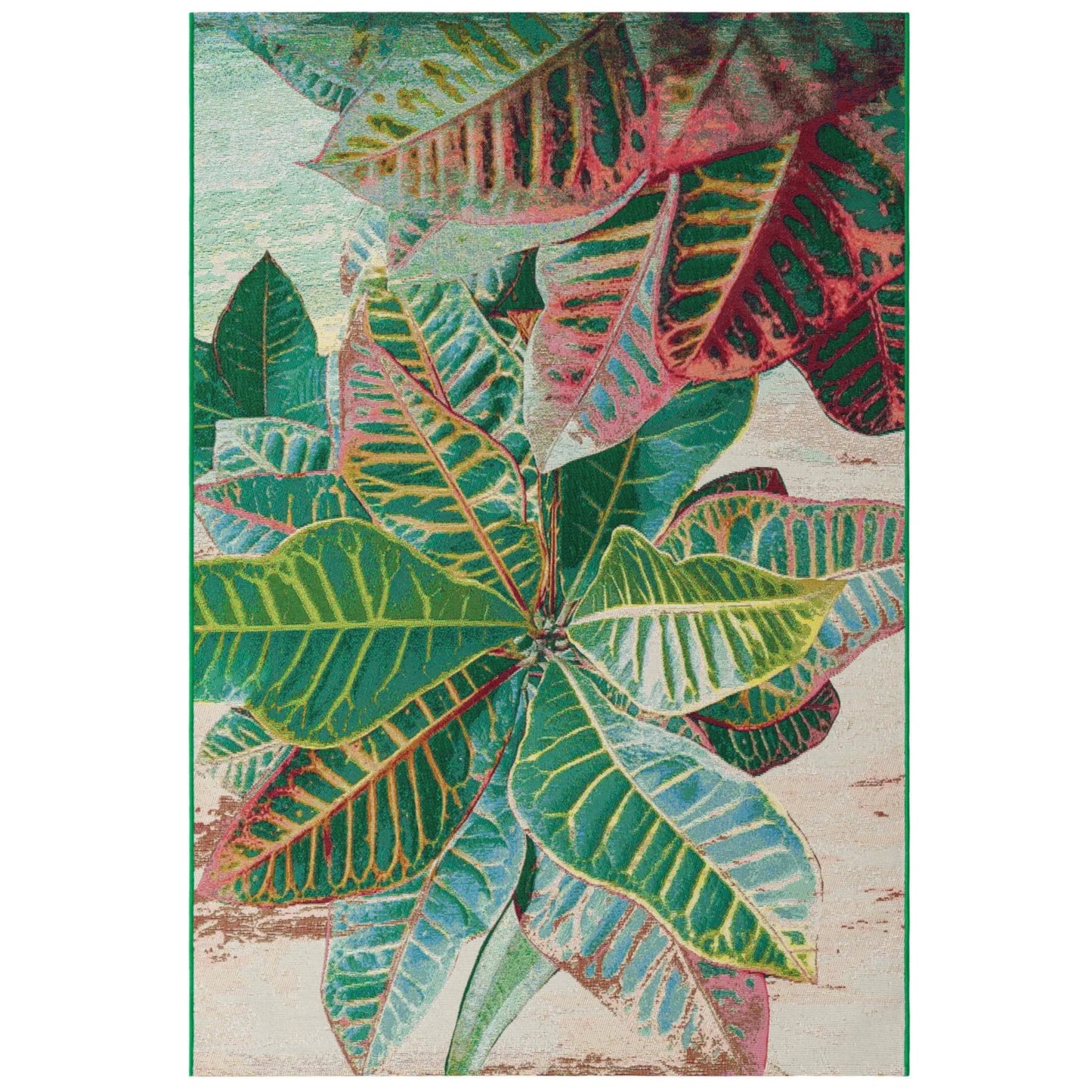 Multi 5' 3 x 8' Outdoor Botanical Rectangle Rug