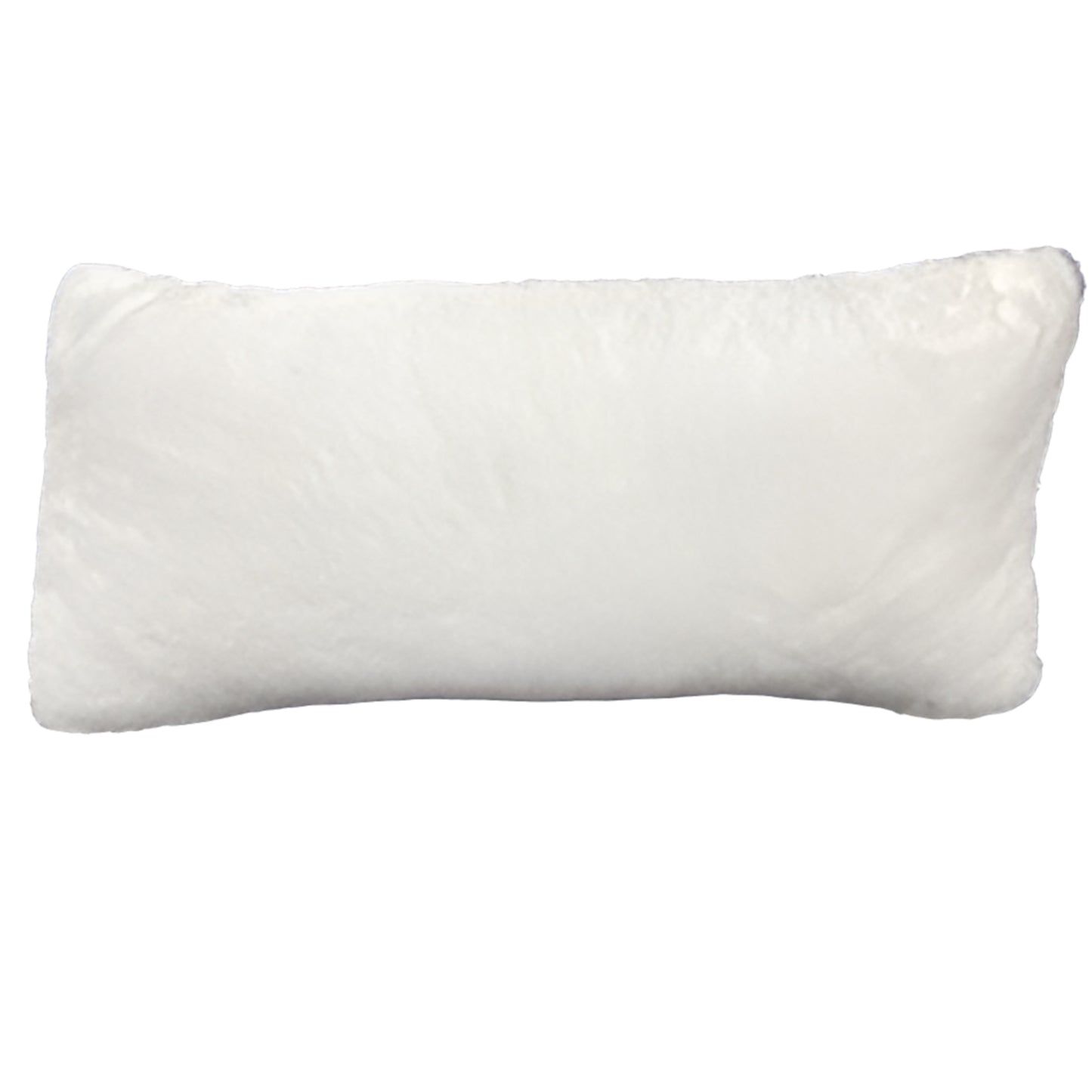 White Faux Fur Pillow, 12x20- OPEN BOX