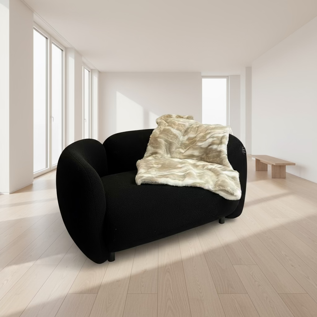 Winter Rabbit Faux Fur Bed Runner – 53" x 53"