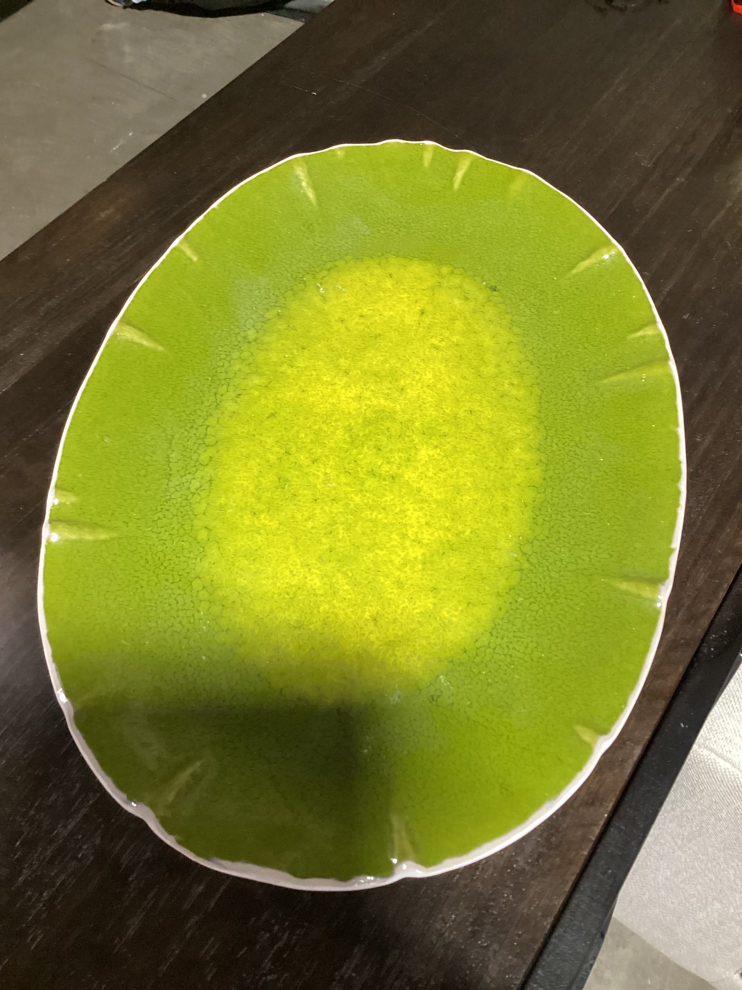 Green ceramic plate-OPEN BOX