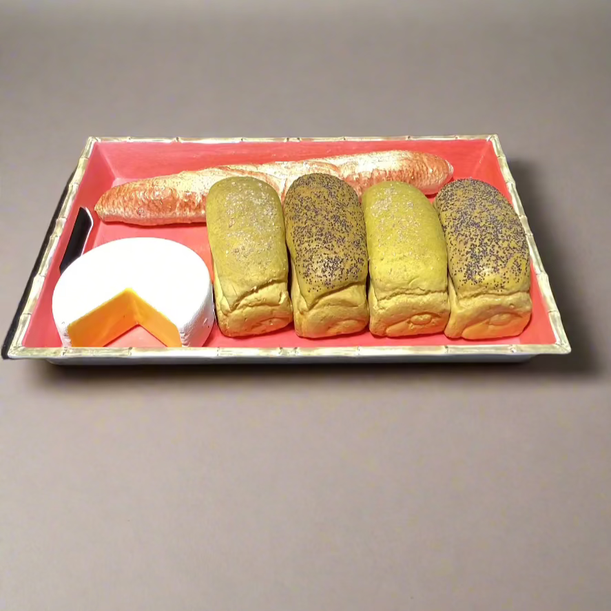 White, Orange & Bamboo Outdoor Serving Tray-OPEN BOX-