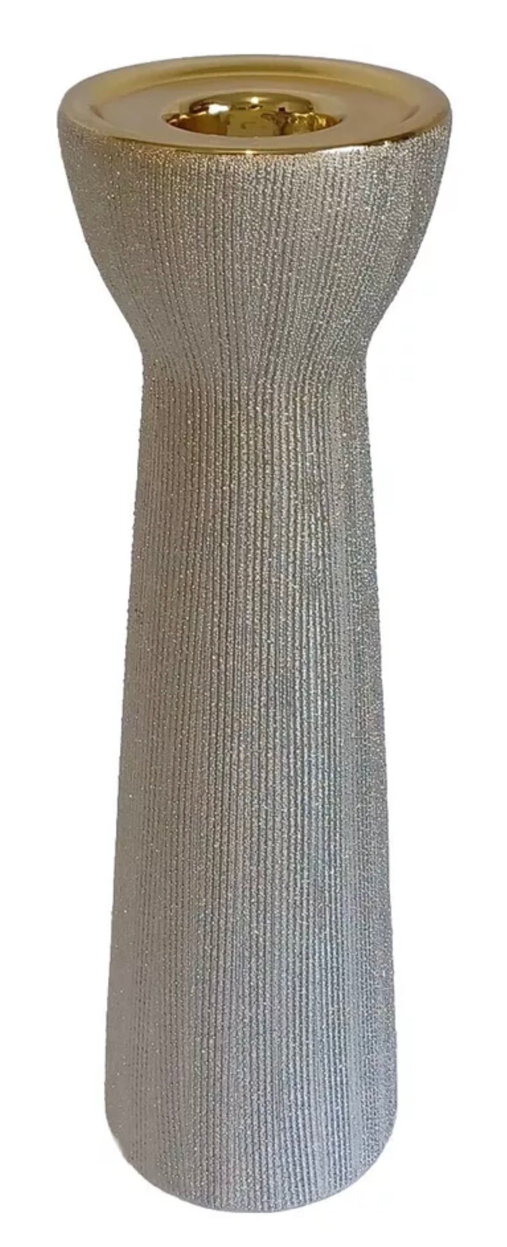 Gold Beaded Ceramic Candle Holder