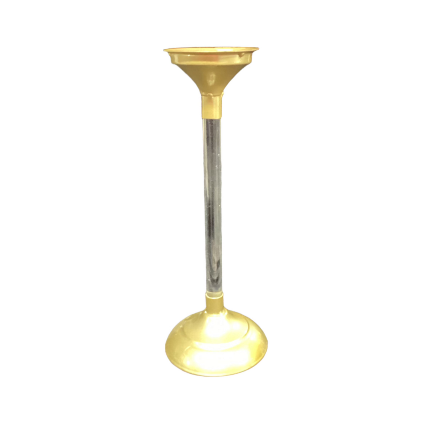 Gold Candle Holder with Clear Stem