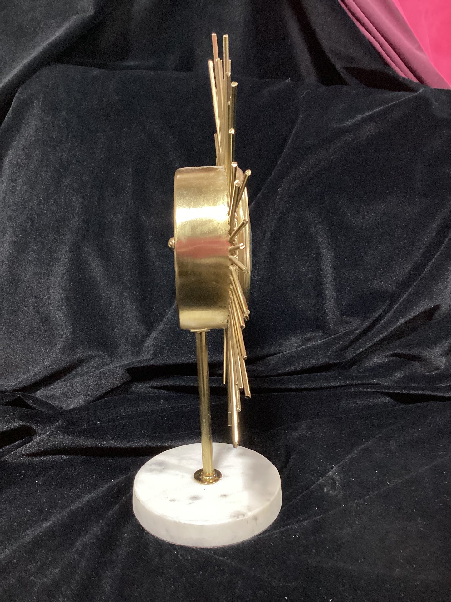 Small gold sunburst clock -open box-6005