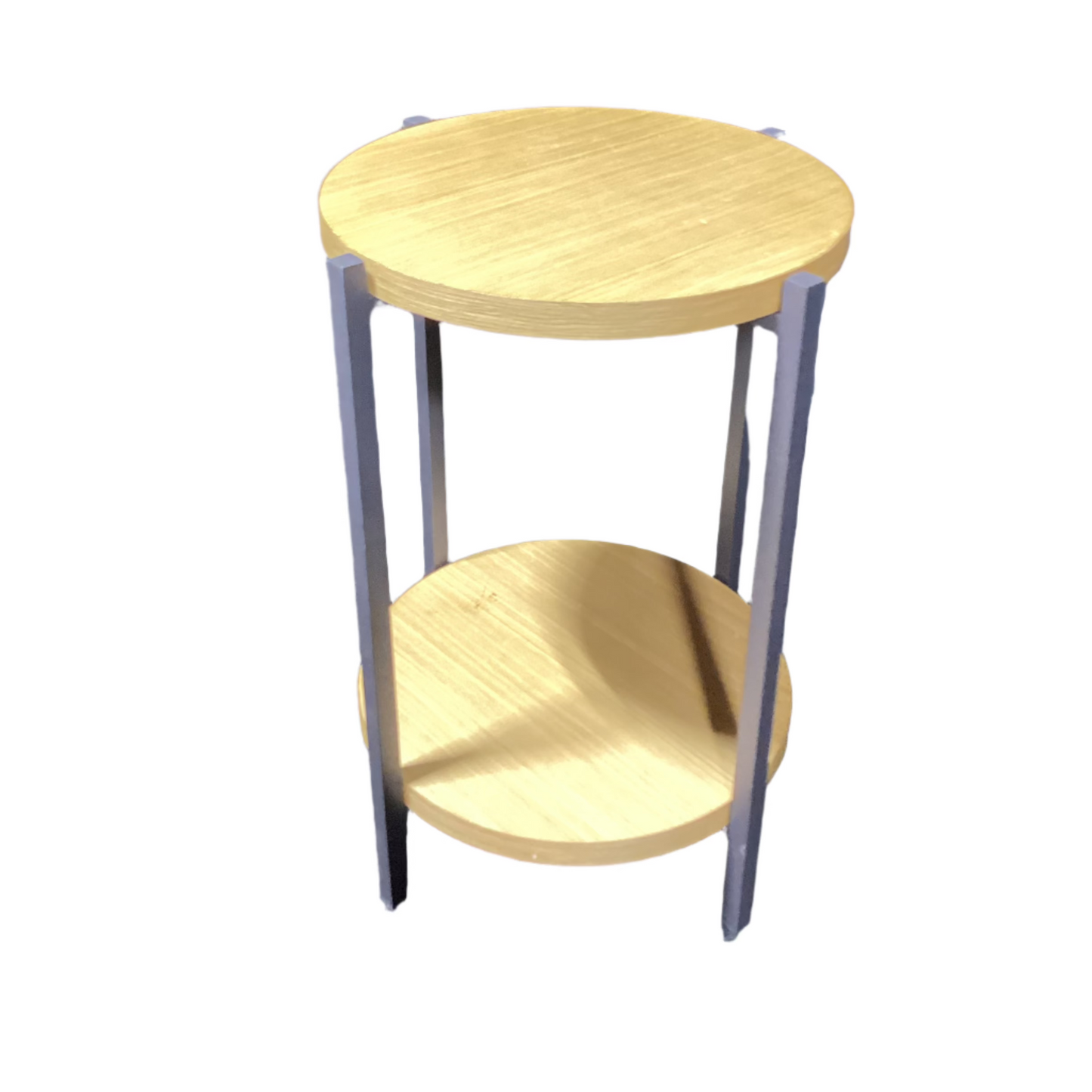 Round Wooden Side Table (SET OF 2)-OPEN BOX