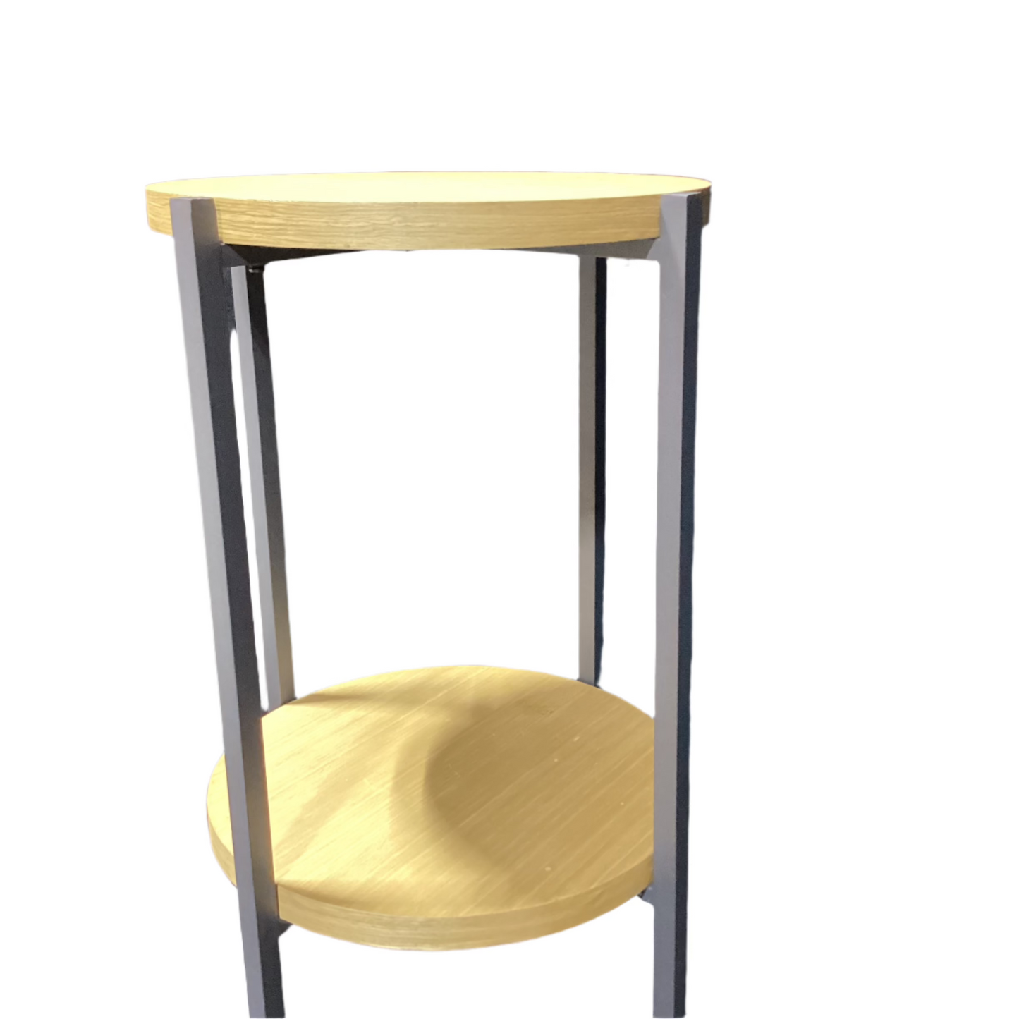 Round Wooden Side Table (SET OF 2)-OPEN BOX
