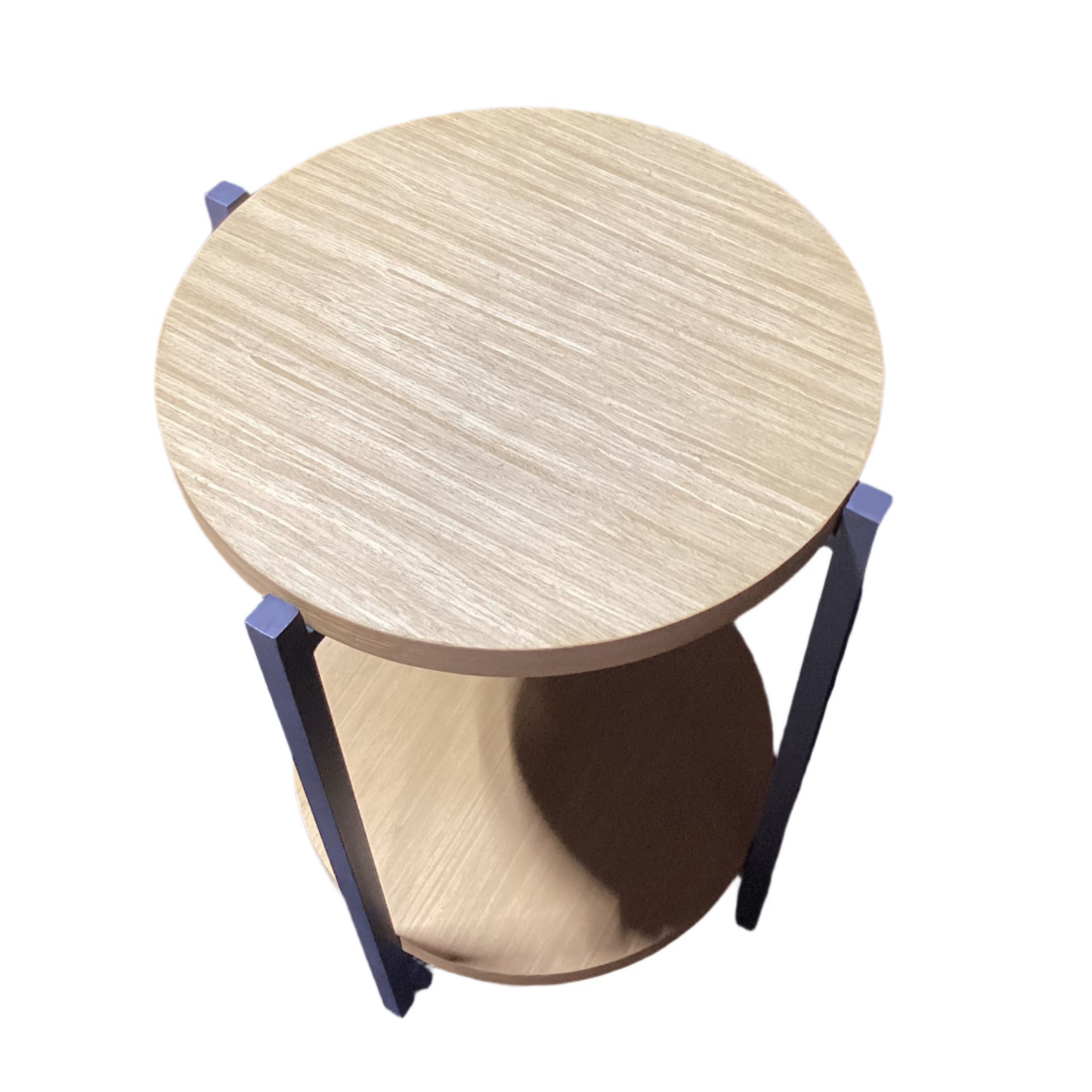 Round Wooden Side Table (SET OF 2)-OPEN BOX