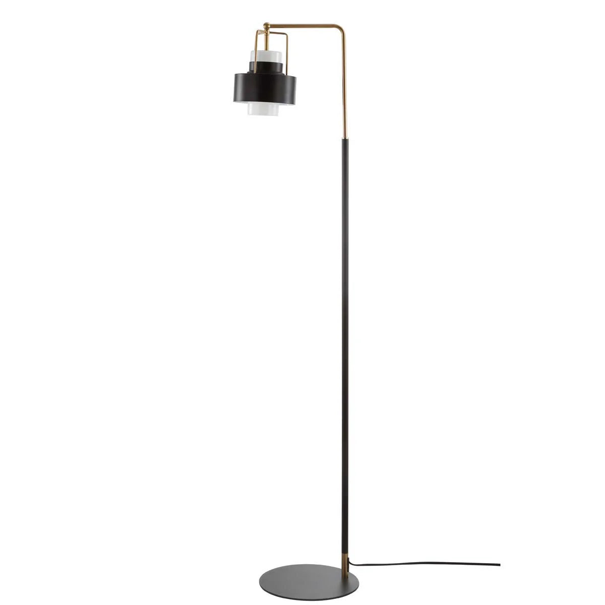 Floor Lamp-Black/Brass Gold - Open Box