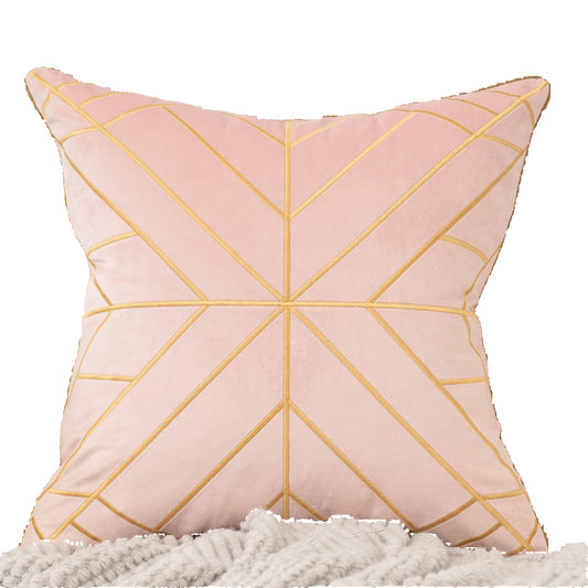 Pink Velvet W/Gold Throw Pillows-SET OF 2 *OPEN BOX