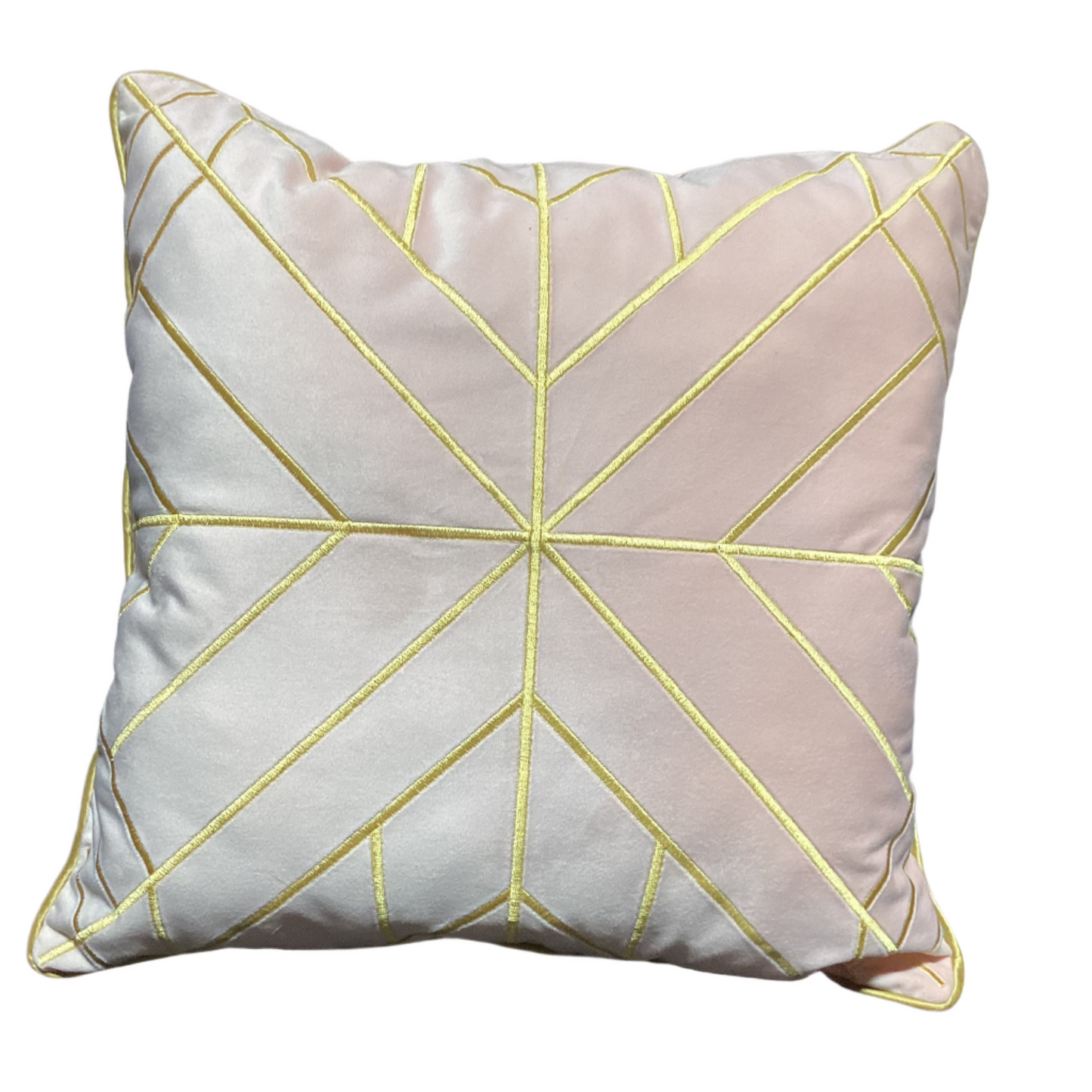 Pink Velvet W/Gold Throw Pillows-SET OF 2 *OPEN BOX