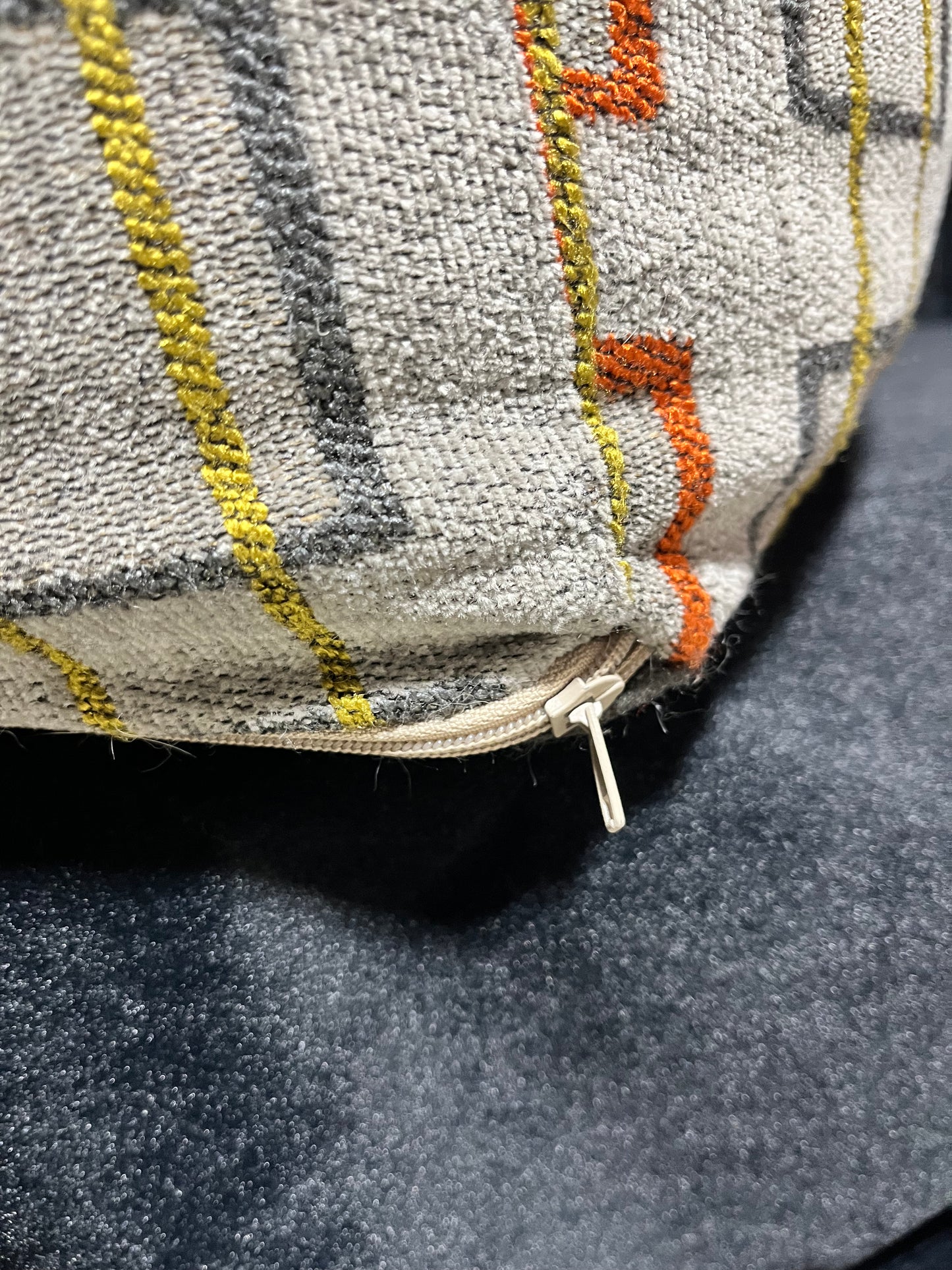 Multi Colored Pouf Ottoman-Open Box