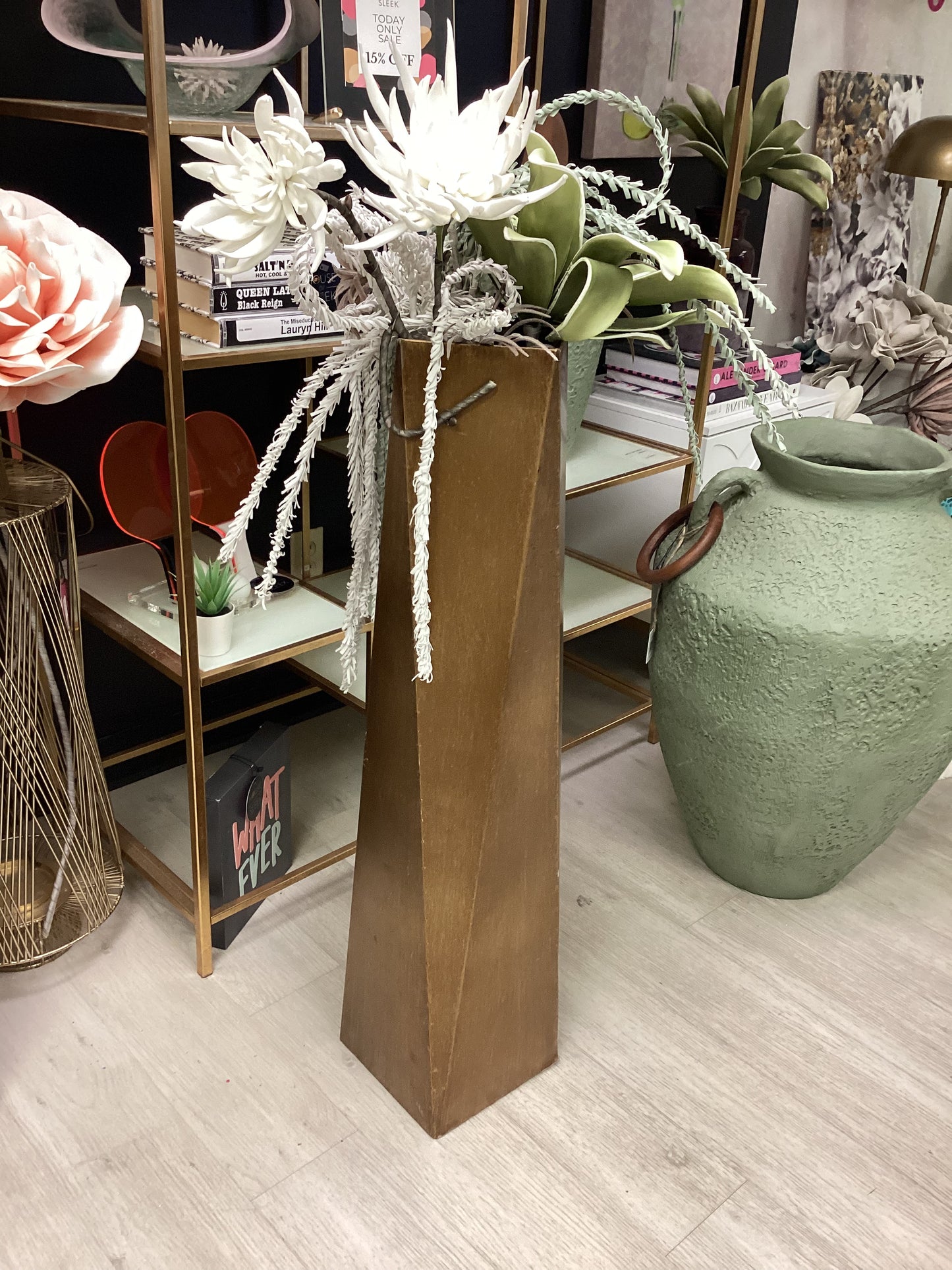Large Gold Planter Vase-OPEN BOX