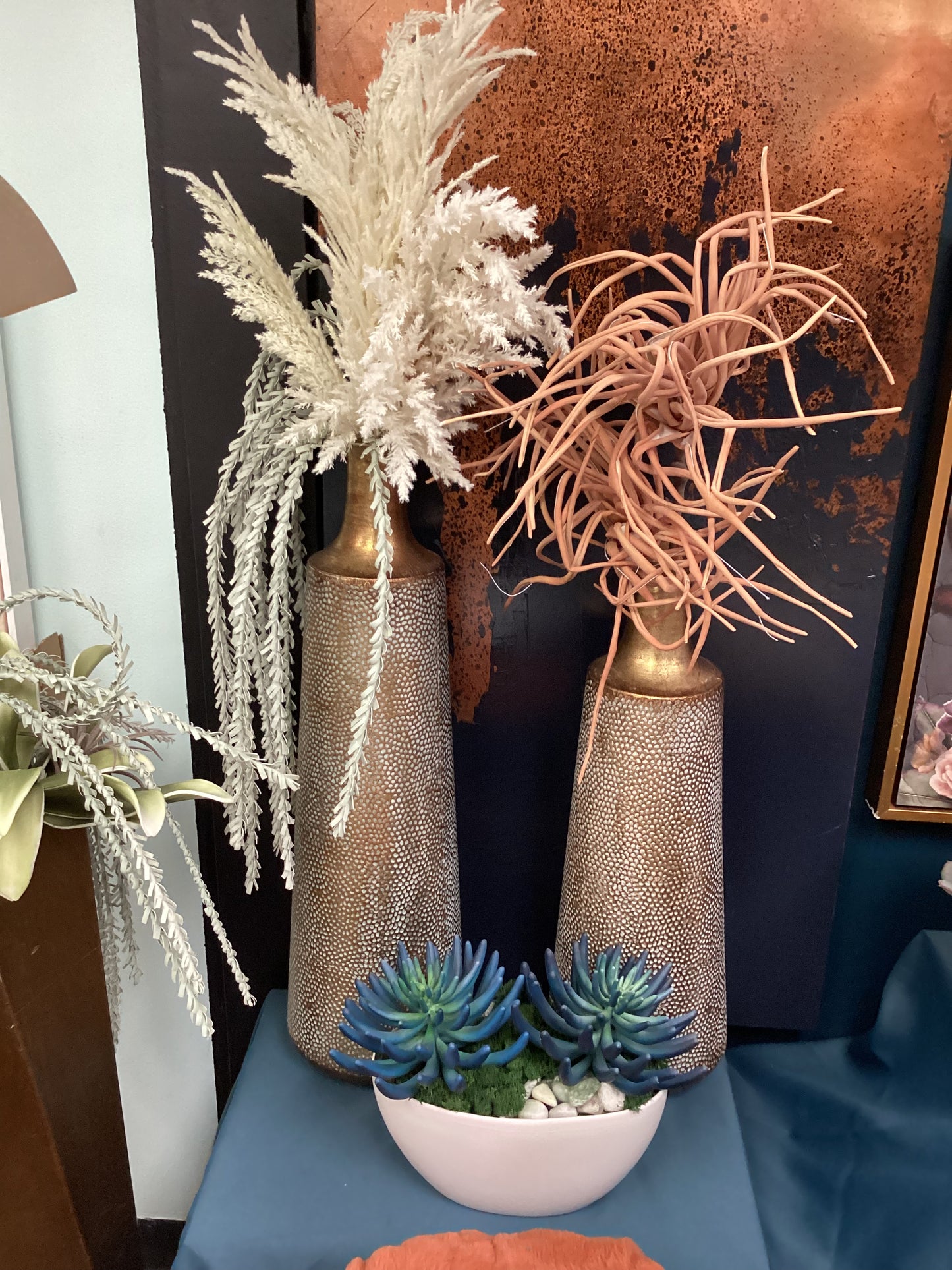 Gold Textured Vases-Set of 2-OPEN BOX