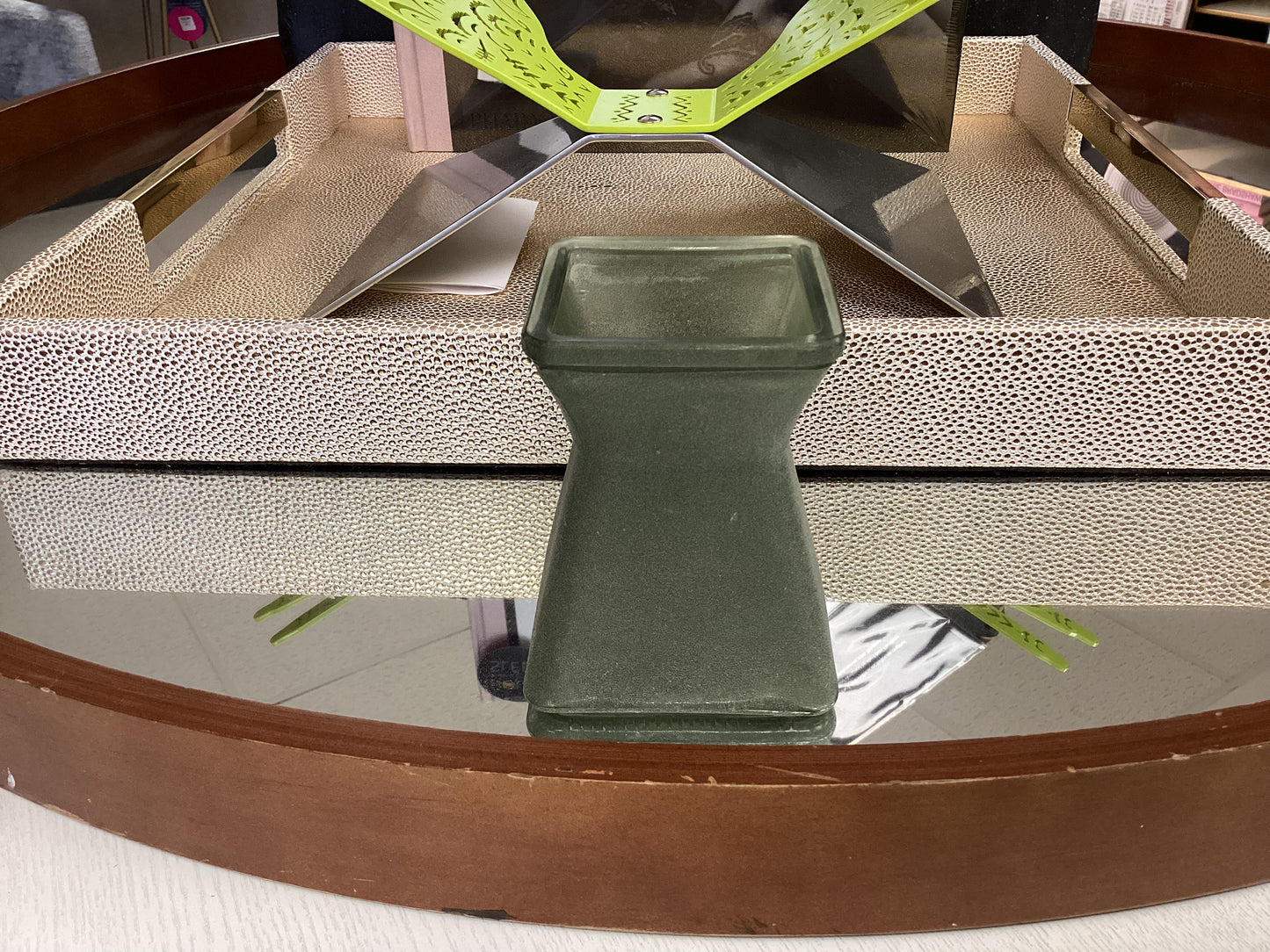 Green Glazed Candle Holder