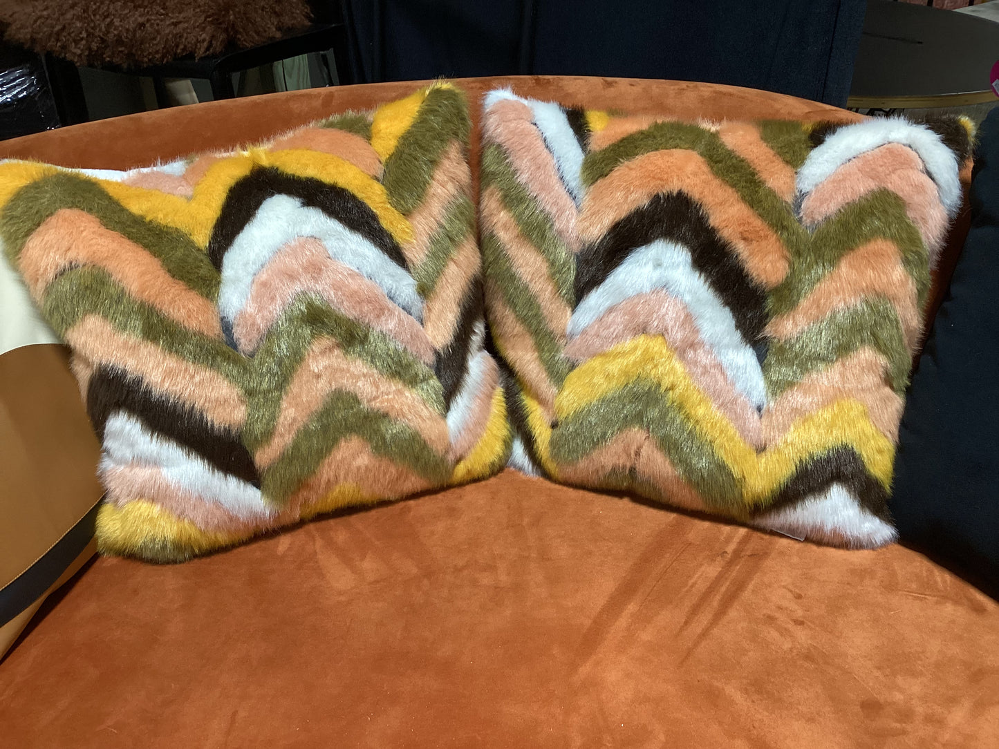 Faux fur Chevron Pillow