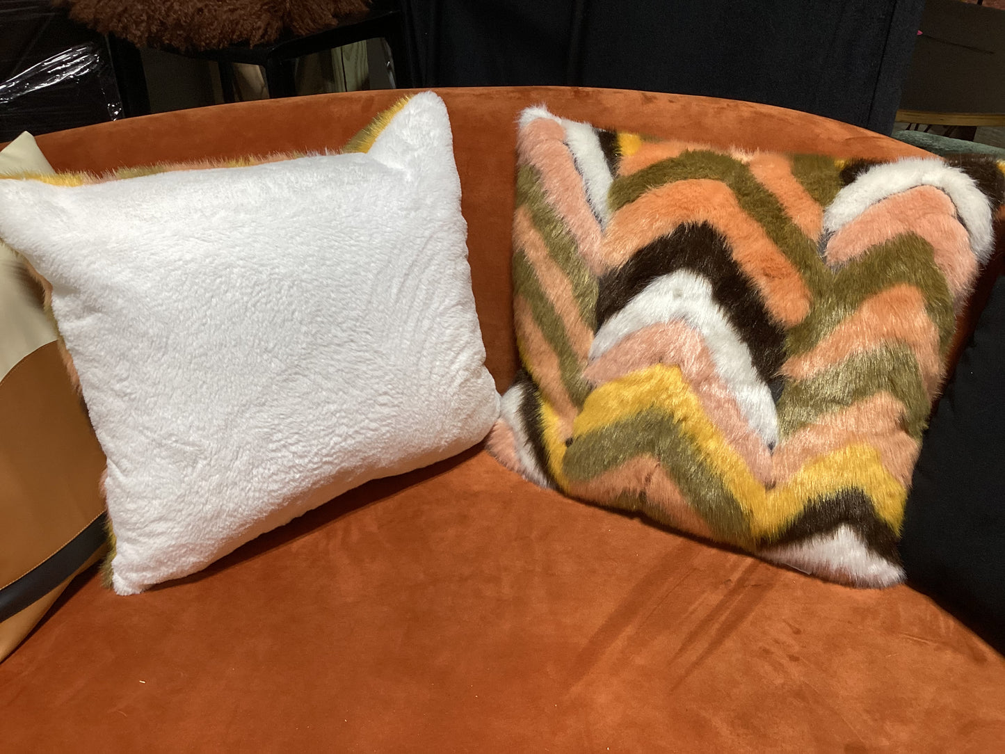 Faux fur Chevron Pillow