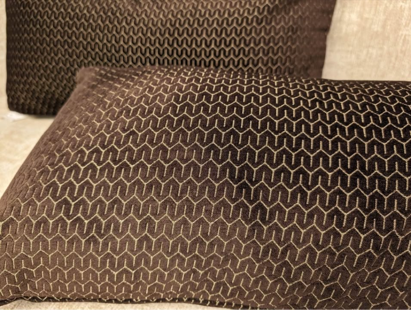 Velvety Brown Lumbar Pillow-OPEN BOX