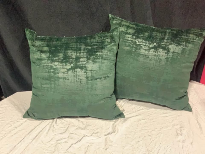 Hunter Green Throw Pillows(set of 2)-OPEN BOX