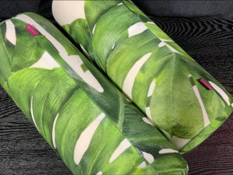 Green Leaf Bolster Pillows set of 2 *OPEN BOX