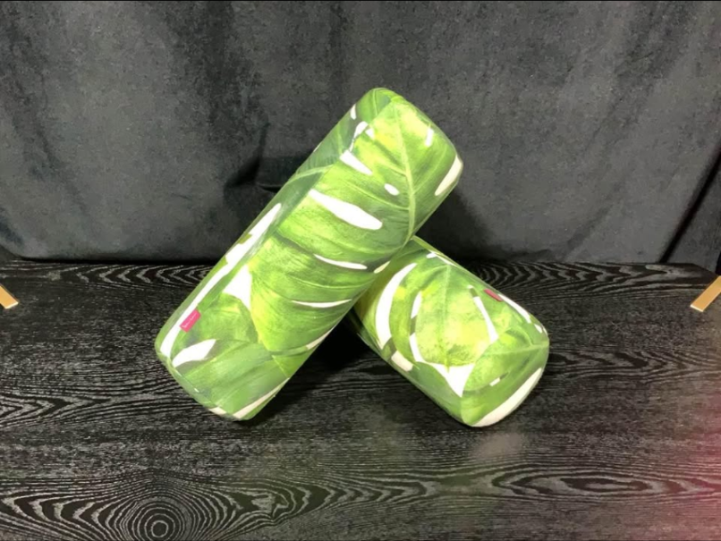 Green Leaf Bolster Pillows set of 2 *OPEN BOX