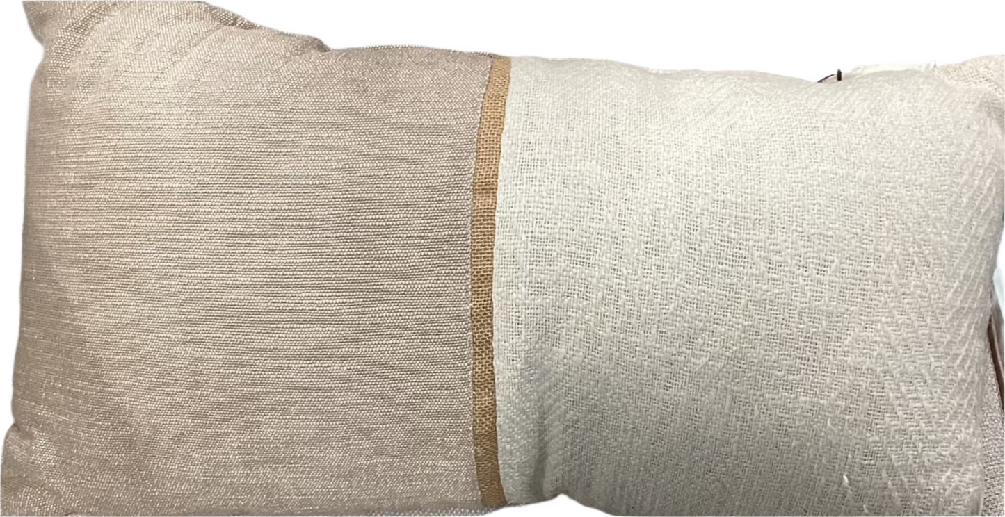 Beige & White Pillow-OPEN BOX