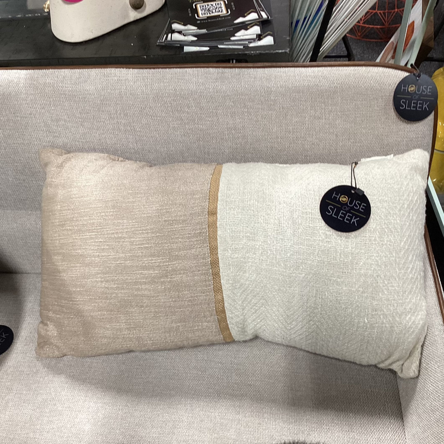 Beige & White Pillow
