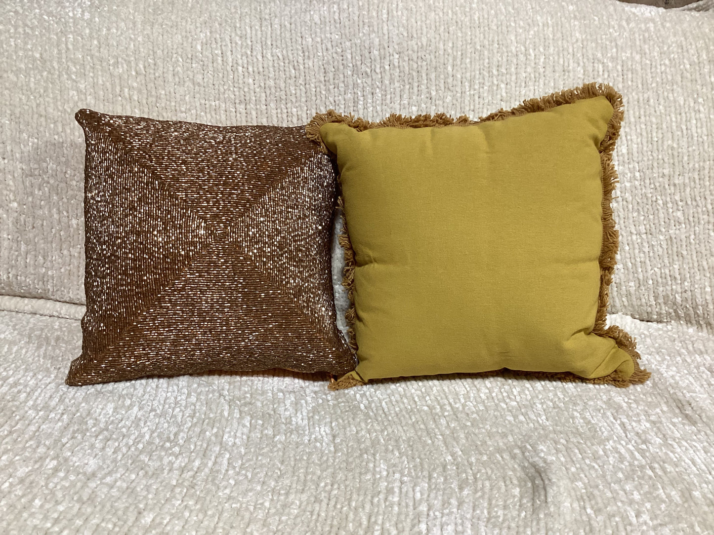 Mustard yellow pillow