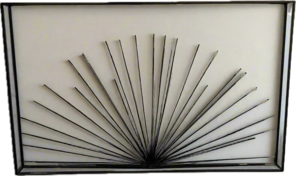 32”x20” Metal Wall Art - Black + Gold-OPEN BOX