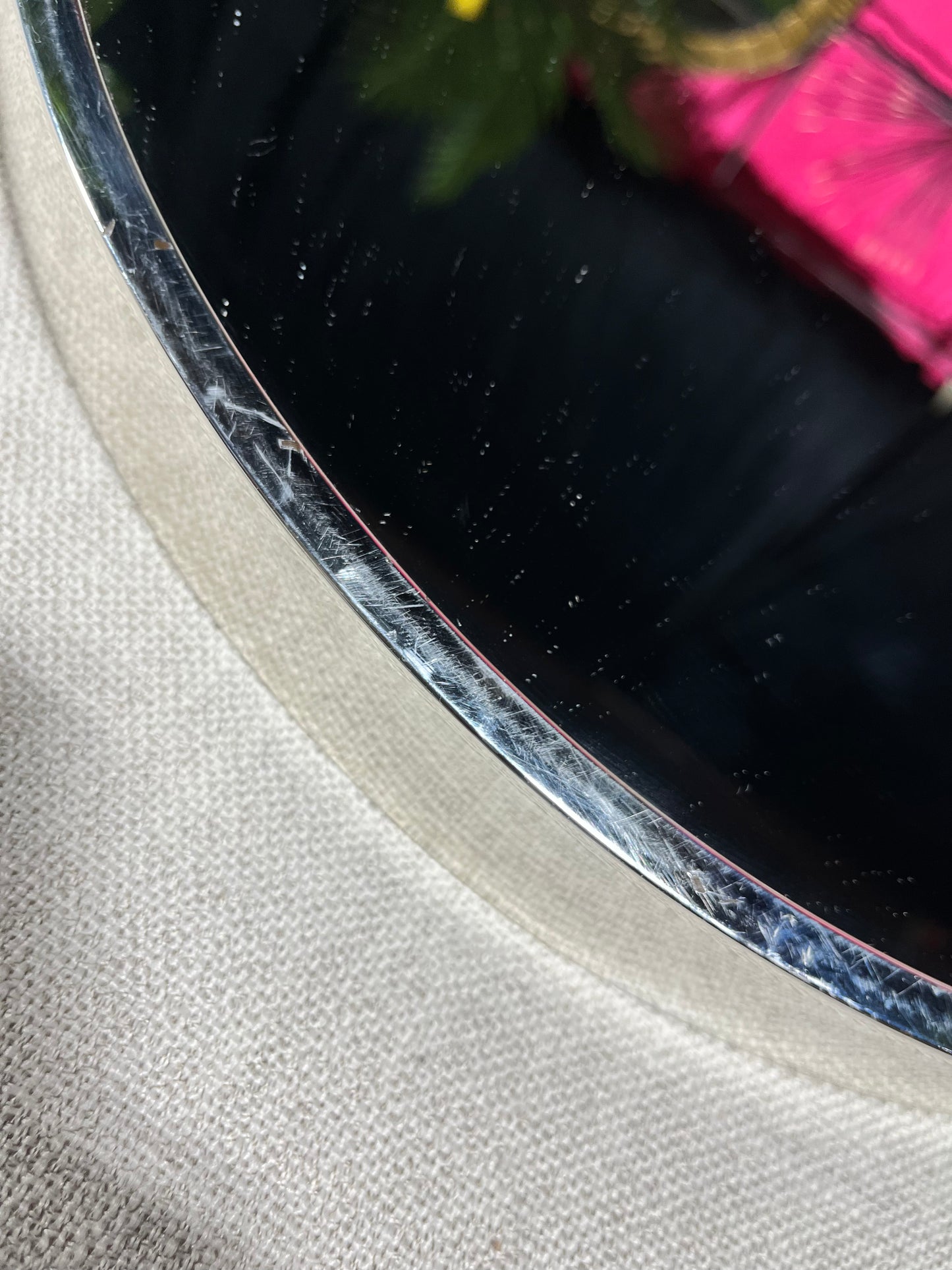 Round Silver Hanging Mirror *OPEN-BOX