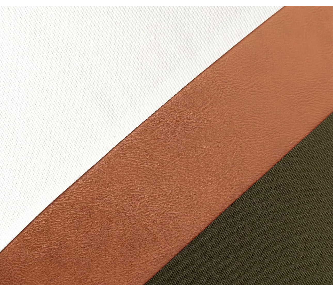 Olive Green W/ Faux Leather Pillow